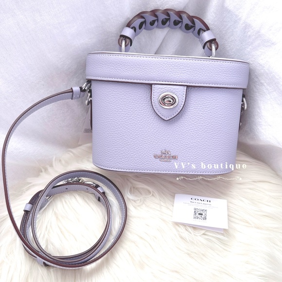 NWT Coach Kay Crossbody Pebble Leather Mist Lilac Purple CJ612 - Picture 4 of 11